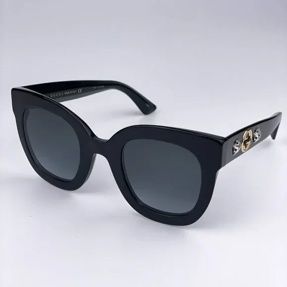 NEW GucciGG0208S 001 Black Gray Mirrored Gradient